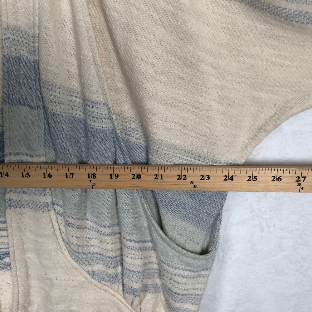Akemi + Kin Anthropologie Striped Open Front Cardigan Sz XS Blue Cream Oversized - Picture 8 of 12